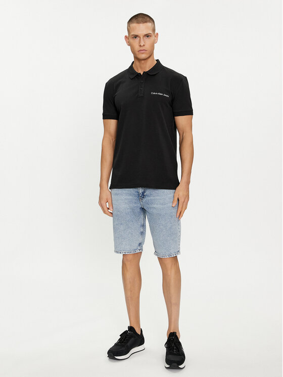 Calvin Klein Jeans Calvin Klein Jeans Polo majica Institutional J30J325495 Črna Regular Fit