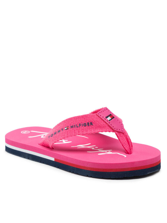 Tommy Hilfiger Джапанки Tommy Hilfiger Logo Print Flip Flop T3A8-32190-0058 M Розов