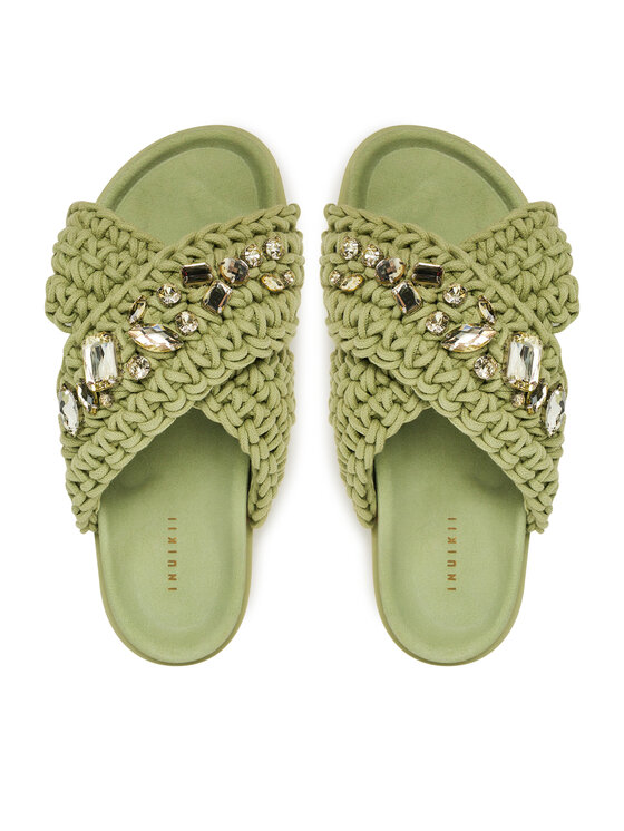 Inuikii Шльопанці Inuikii Woven Stones 70104-106 Зелений