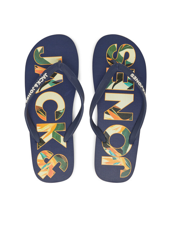 Jack & Jones Žabky Jack & Jones Jfwlogo Palm Print Flip Flop Ln 12230642 Tmavomodrá