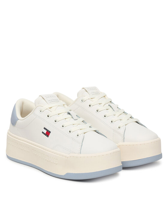 Tommy Jeans Sneakersy Tommy Jeans Tjw Script Cupsole Flatform EN0EN02961 Krémová