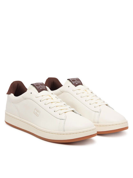 Tommy Jeans Sneakersy Tommy Jeans Archive '98 Leather Court EM0EM01791 Krémová
