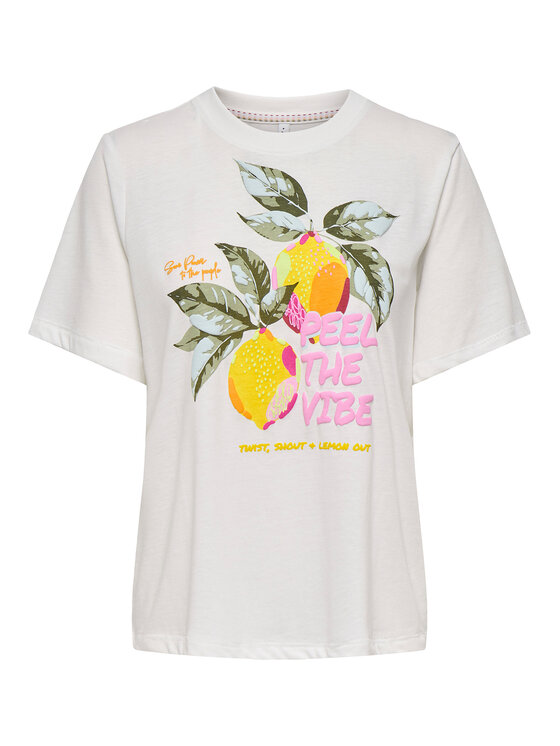 ONLY ONLY Póló Bilins 15320615 Fehér Regular Fit