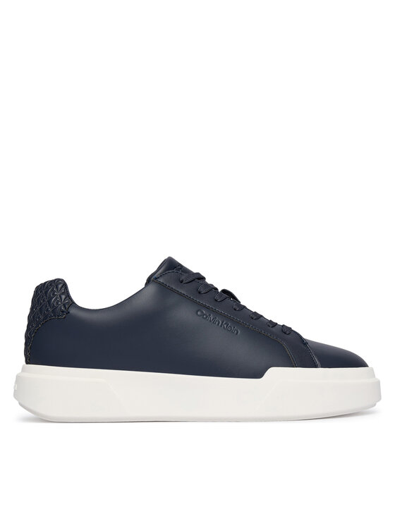 Calvin Klein Sneakersy Calvin Klein Chunky Cupsole Laceup Lth Bt Aop HM0HM02070 Tmavomodrá