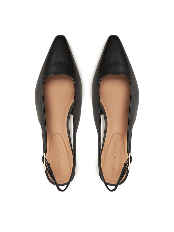 Tommy Hilfiger Salonarji Tommy Hilfiger Squared Toe Kitten Slingback FW0FW08711 Črna