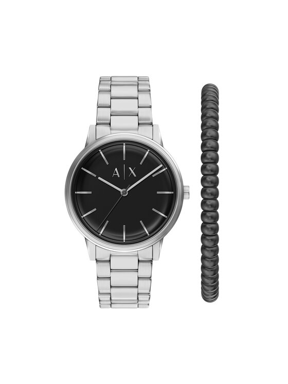Armani Exchange Uhr und Armband Set Armani Exchange Cayde Gift Set AX7182SET Silberfarben