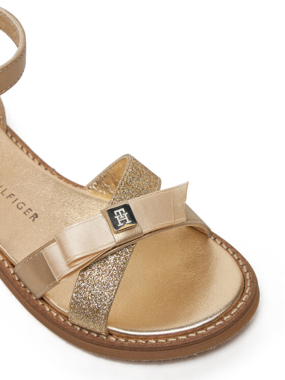 Tommy Hilfiger Sandały Tommy Hilfiger Sandal T4A2-33943-0572 M Złoty