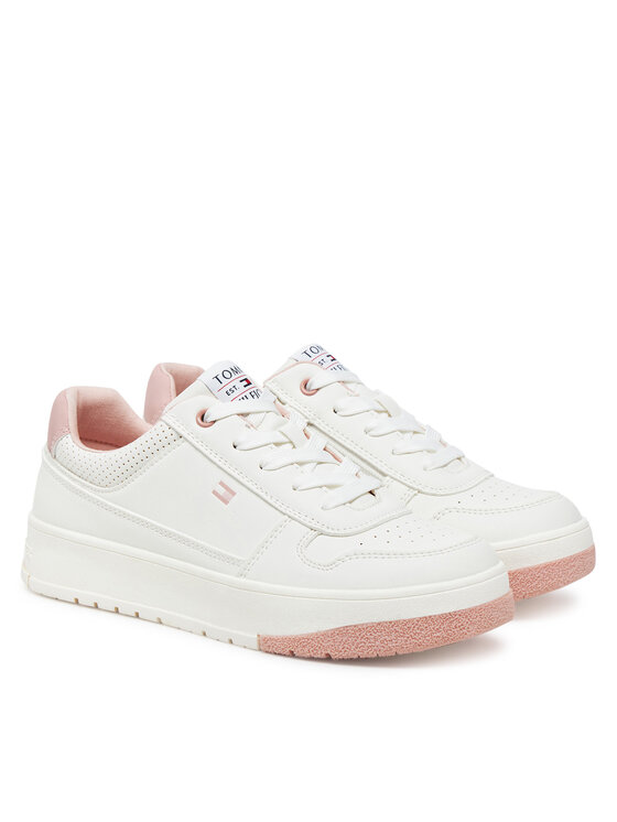 Tommy Hilfiger Laisvalaikio batai Tommy Hilfiger Low Cut Lace-Up Sneaker T3A9-33740-1355 S Balta