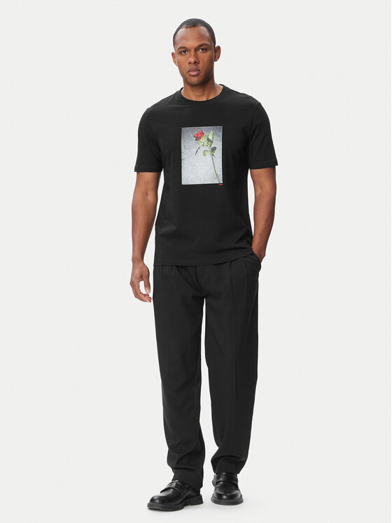 HUGO HUGO Camiseta Durose 50564130 Negro Regular Fit
