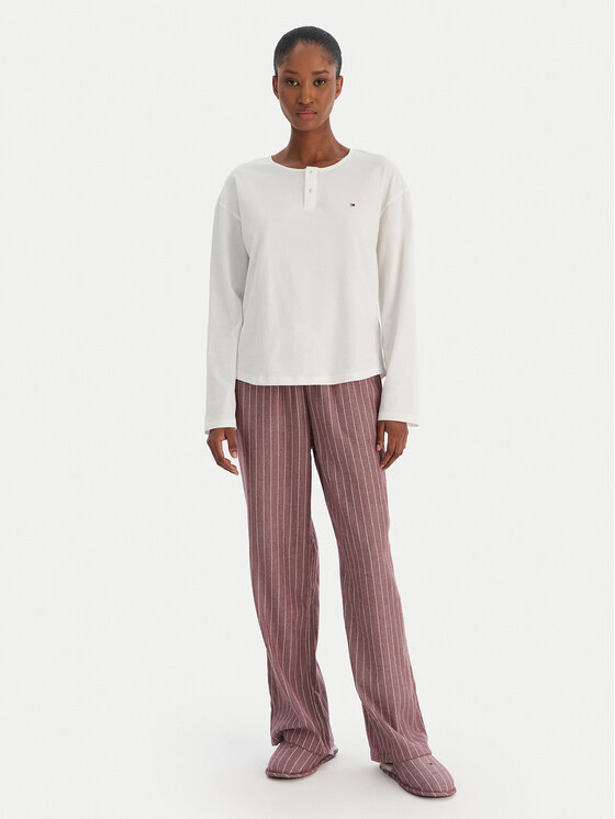 Tommy Hilfiger Tommy Hilfiger Pijama UW0UW06154 Écru Regular Fit