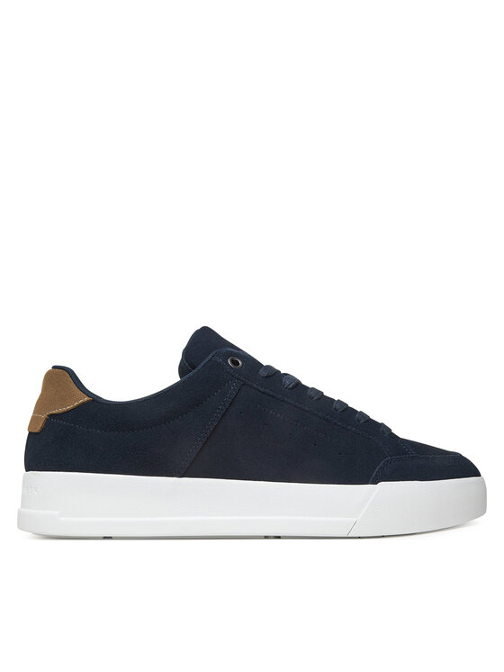 Sneakersy Tommy Hilfiger Th Court Summer Suede FM0FM05517 Granatowy