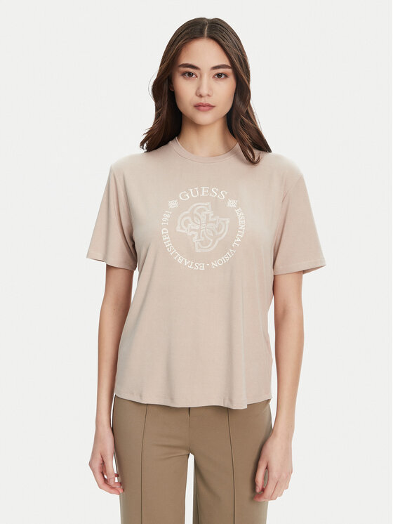 Guess Guess Camiseta V5YI05 KCOA2 Beis Regular Fit
