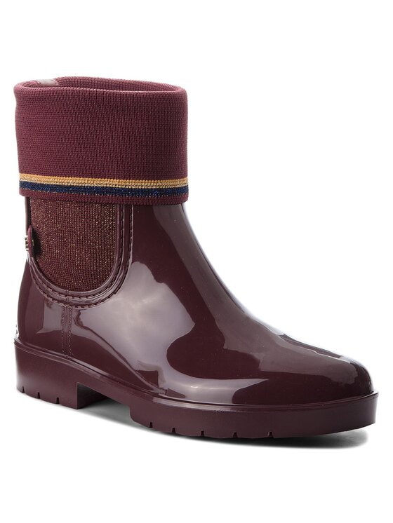 Tommy Hilfiger Γαλότσες Tommy Hilfiger Knitted Sock Rain Bo FW0FW03565 Μπορντό