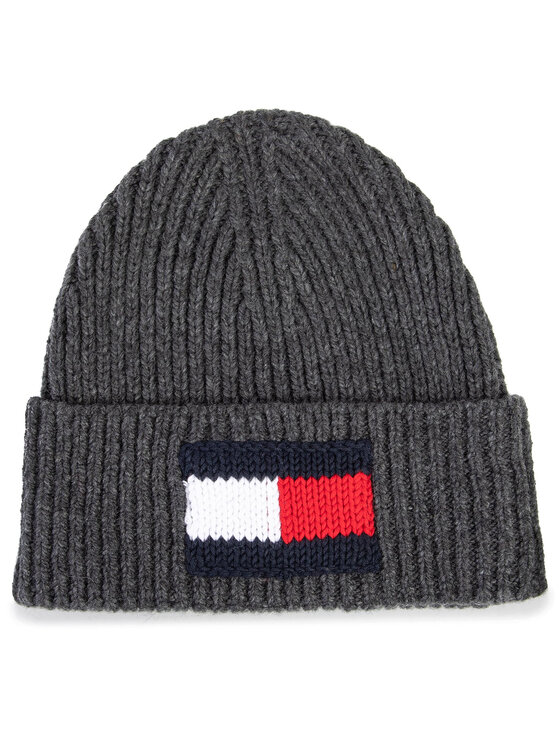Tommy Hilfiger Čiapka Tommy Hilfiger Big Flag Beanie AM0AM05152 Sivá