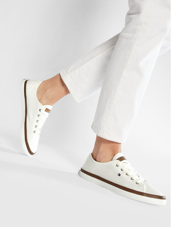 Tommy Hilfiger Πάνινα παπούτσια Tommy Hilfiger Iconic Kesha Sneaker FW0FW02823 Λευκό