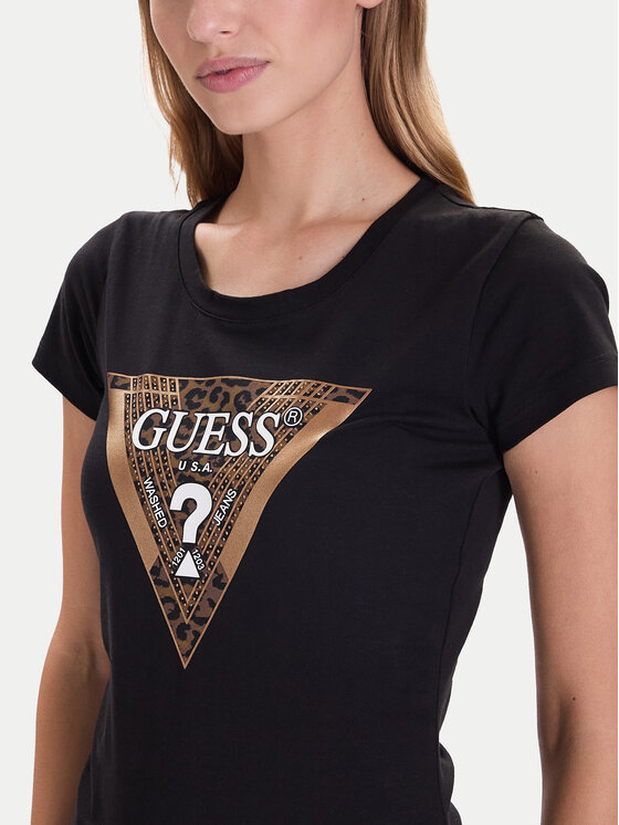 Guess Guess Camiseta W5BI28 J1314 Negro Slim Fit