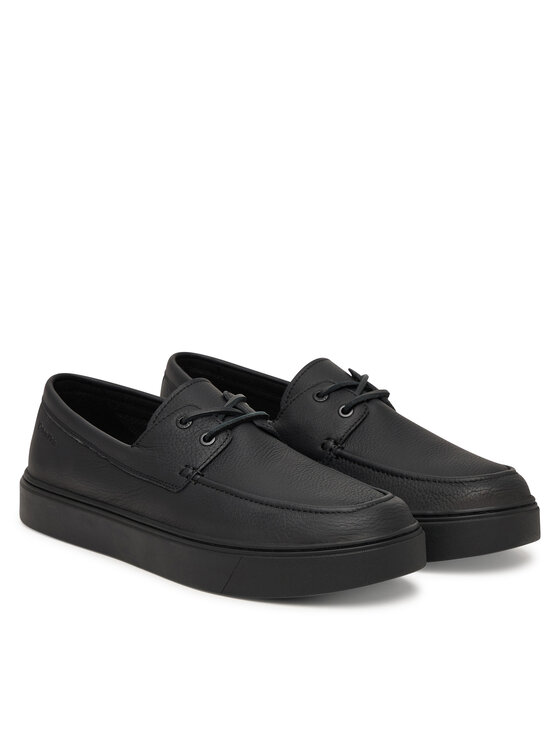 Calvin Klein Pusbačiai Calvin Klein Hybrid Clean Boat Shoe Lth HM0HM02233 Juoda