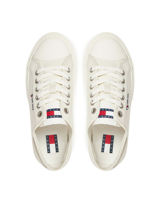 Tommy Jeans Laisvalaikio batai Tommy Jeans Tjw Foxing Flatform Lc EN0EN02736 Balta