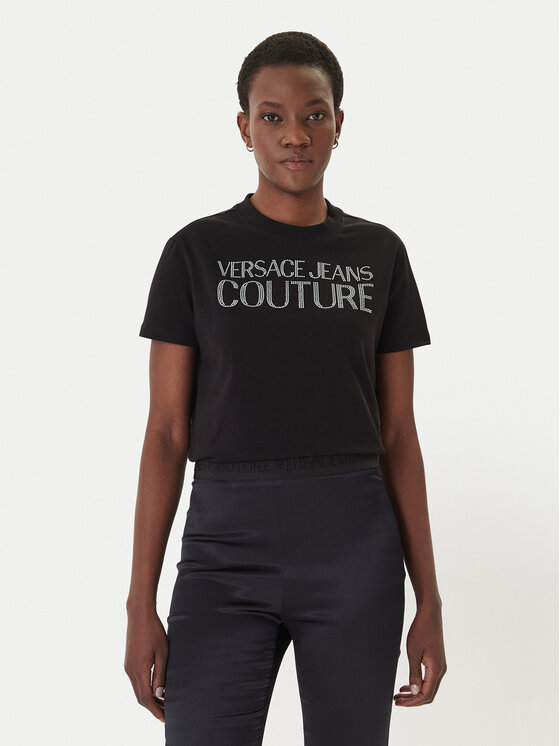 Versace Jeans Versace Jeans Camiseta 80HAHT09 Negro Regular Fit