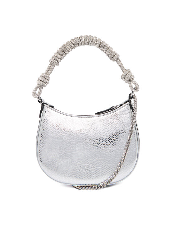 PINKO Ročna torba PINKO Half Moon Baby C + Manico Al 25-26 PLTT 105913 A2WD Srebrna