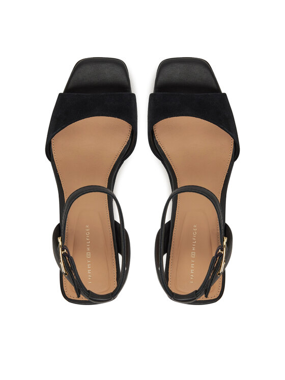 Tommy Hilfiger Espadrile Tommy Hilfiger Leather & Suede High Wedge Espad FW0FW08803 Črna