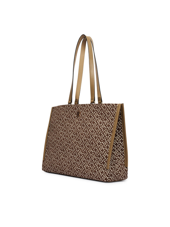 Tommy Hilfiger Táska Tommy Hilfiger Th Jacquard Tote AW0AW19009 Barna