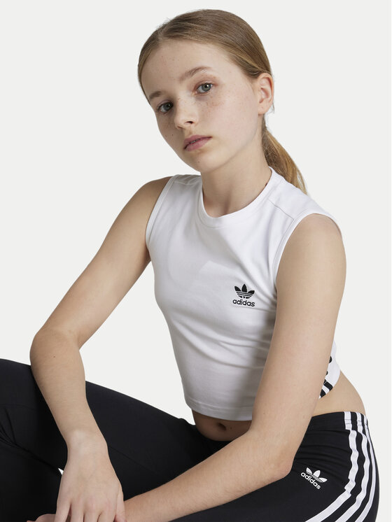 adidas adidas Топ Trefoil JE0514 Білий Regular Fit