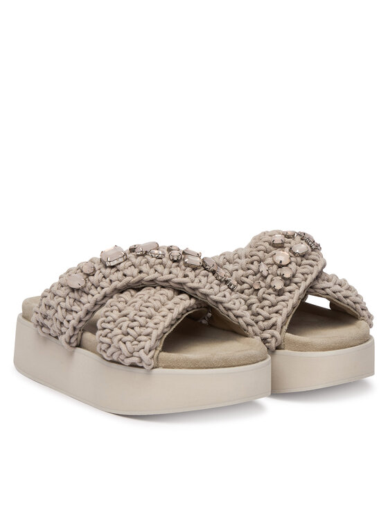 Inuikii Şlapi Inuikii Woven Stones Platform 1004.005.0043 Gri deschis