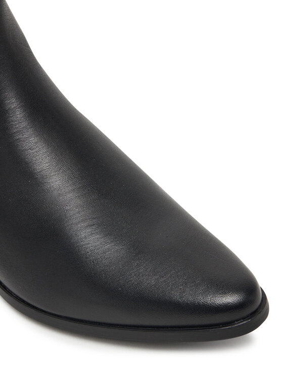 Tommy Hilfiger Čizme Tommy Hilfiger Th Leather Pointy Zip Bootie FW0FW08980 Crna