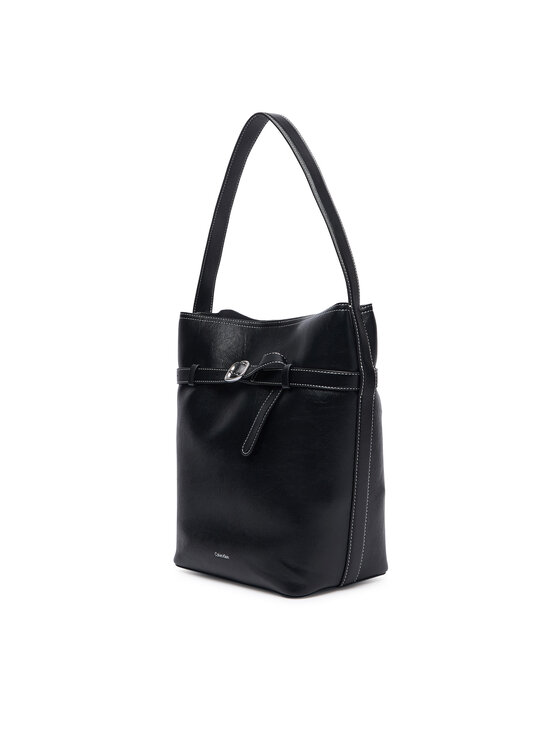 Calvin Klein Borsetta Calvin Klein Buckle Medium Bucket LV04F3551G Nero