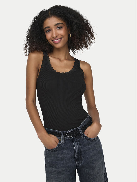 ONLY ONLY Felső Sara 15345994 Fekete Slim Fit