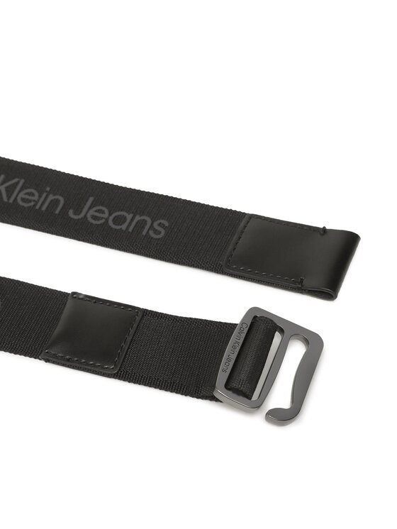 Calvin Klein Jeans Moški pas Calvin Klein Jeans Slider Logo Webbing 35Mm K50K510153 Črna