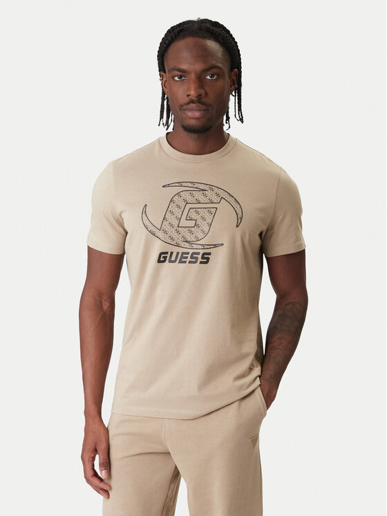 Guess Guess Camiseta Z6RI06 I3Z14 Beis Regular Fit