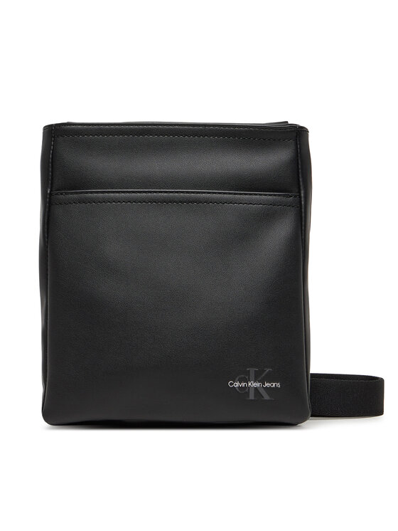 Calvin Klein Jeans Taška cez rameno Calvin Klein Jeans Mono Logo Flat Pack 18 LV04G3107G Čierna