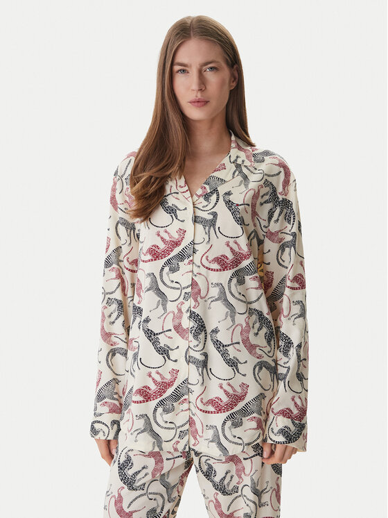 Tommy Hilfiger Tommy Hilfiger Camisa de pijama UW0UW06243 Crema
