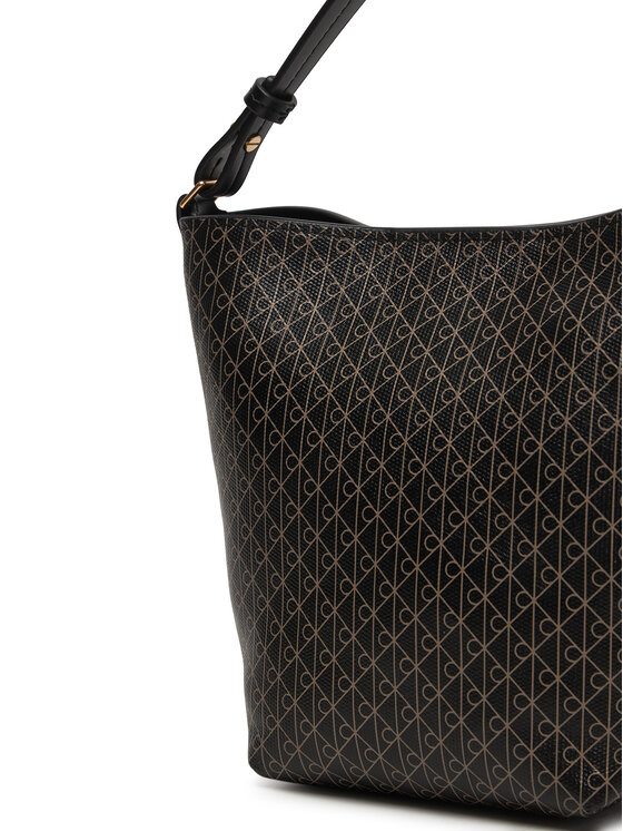 Calvin Klein Geantă Calvin Klein Emblem Aop Sm Bucket Crossbody LV04F3506G Negru