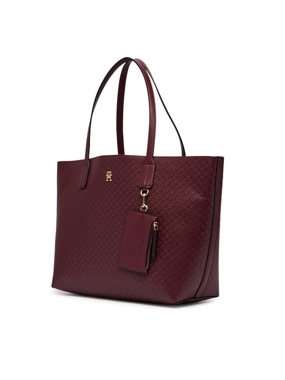 Tommy Hilfiger Τσάντα Tommy Hilfiger Th Icon Tote Mono AW0AW19004 Μπορντό