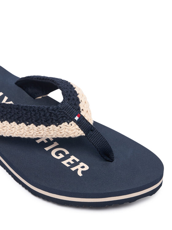 Tommy Hilfiger Japonki Tommy Hilfiger Crochet Summer FW0FW09417 Granatowy