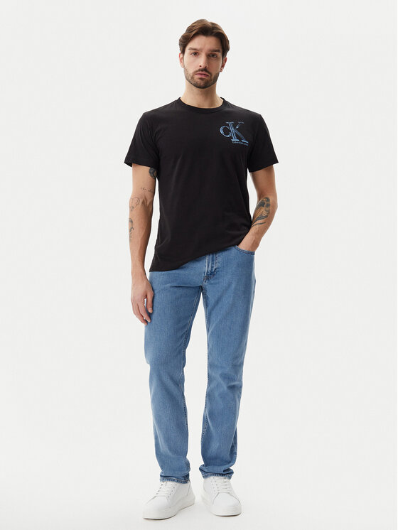 Calvin Klein Jeans Calvin Klein Jeans Marškinėliai Meta Monogram J30J325498 Juoda Regular Fit