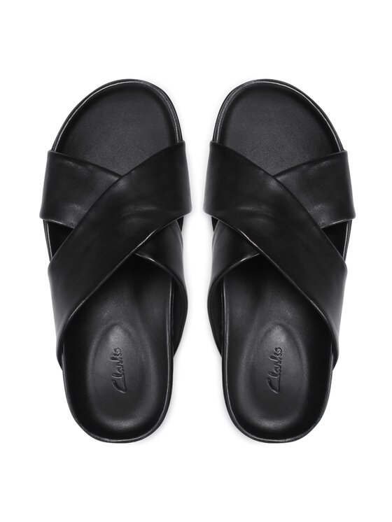 Clarks Шльопанці Clarks Sunder Cross 261479787 Чорний
