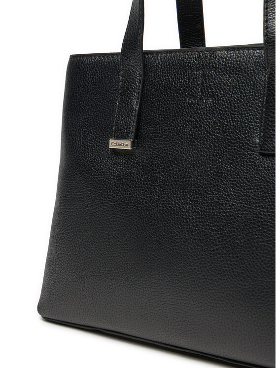 Calvin Klein Geantă Calvin Klein Ck Plaque Small Tote K60K612781 Negru