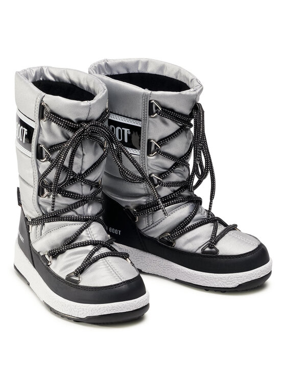 Moon Boot Cizme de zăpadă Moon Boot Jr G.Quilted Wp 34051400006 M Argintiu