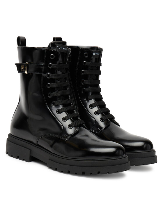 Tommy Hilfiger Scarponcini Tommy Hilfiger Lace-Up Bootie T4A5-34028-1453 D Nero