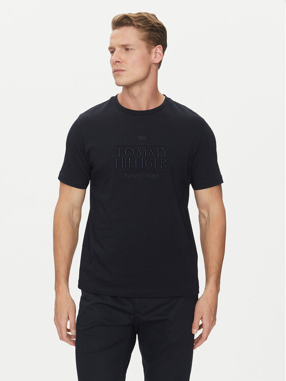 Tommy Hilfiger Tommy Hilfiger Camiseta Embroidery Logo MW0MW38620 Azul marino Regular Fit
