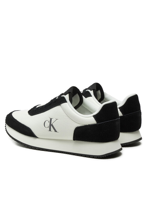 Calvin Klein Jeans Snīkeri Calvin Klein Jeans Runner Laceup Low Mix Mg YW0YW01798 Balts