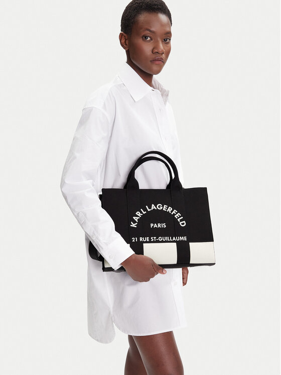 KARL LAGERFELD Ročna torba KARL LAGERFELD A3W50025 Črna