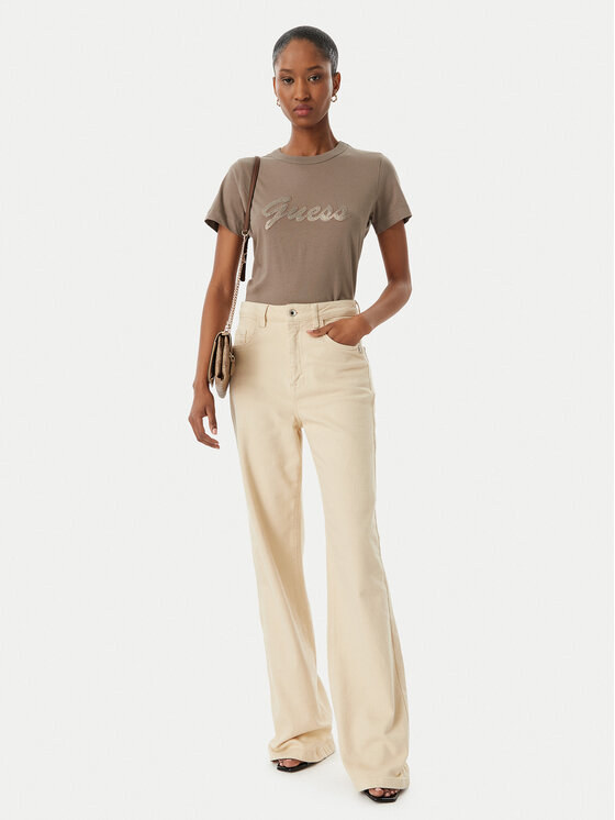 Guess Guess Футболка W6GI08 K3023 Коричневий Regular Fit