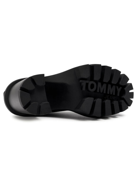 Tommy Jeans Botine Tommy Jeans Cleated Heel Sock Boot EN0EN01081 Negru