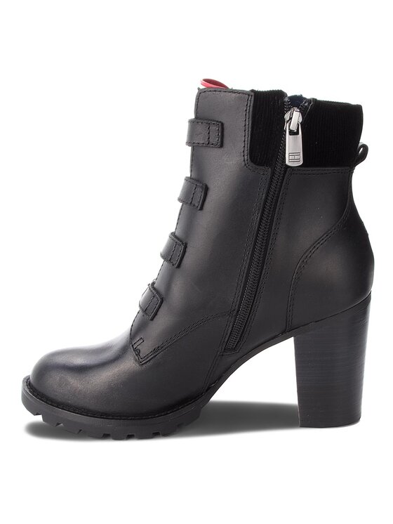 Tommy Hilfiger Боти Tommy Hilfiger Basic Hiking Heeled FW0FW03570 Черен