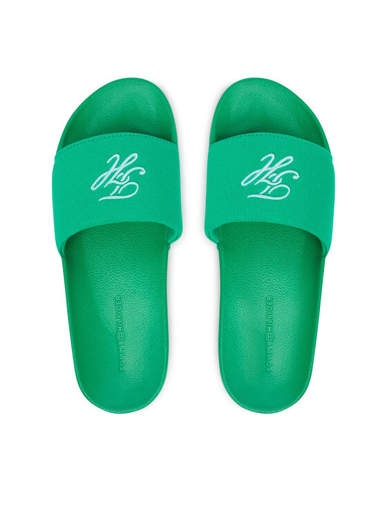 Tommy Hilfiger Nazouváky Tommy Hilfiger Th Script Pool Slide FW0FW09286 Zelená